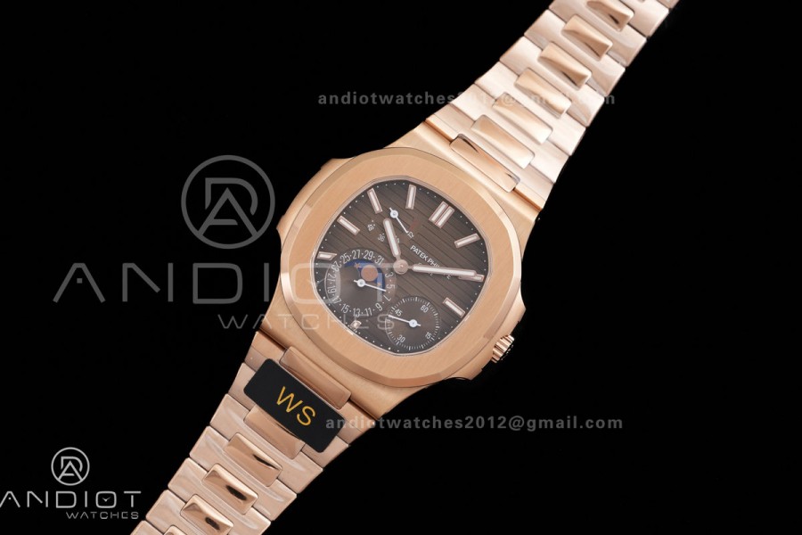 Nautilus 5712-1A 001 RG WSF 1:1 Best Edition Brown Dial On RG Bracelet Super Clone JH240
