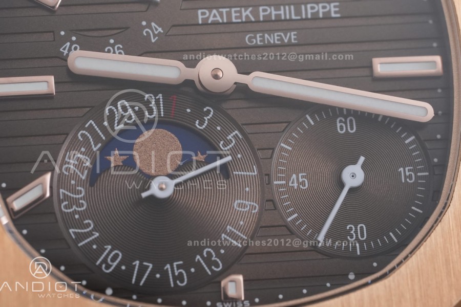 Nautilus 5712-1A 001 RG WSF 1:1 Best Edition Brown Dial On RG Bracelet Super Clone JH240