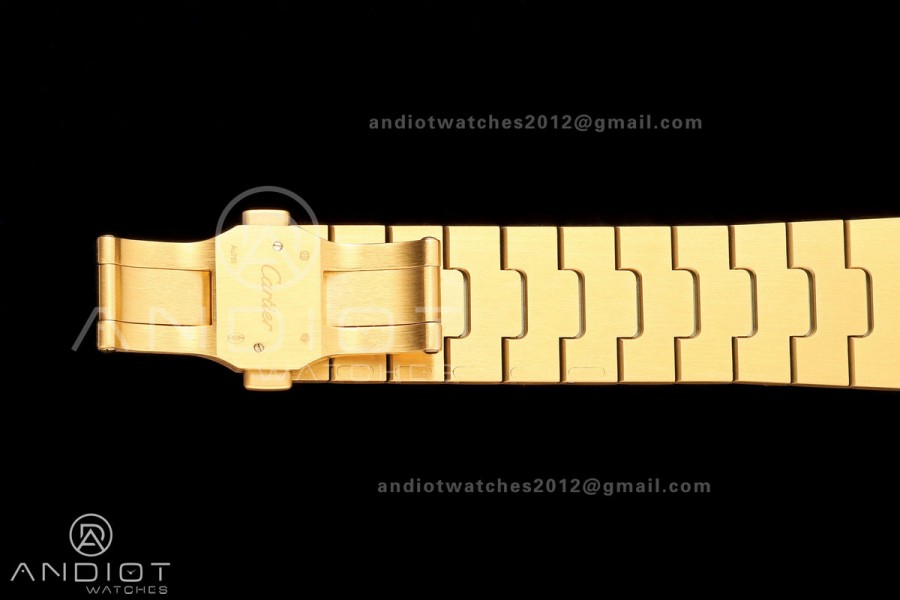Santos Skeleton YG RICH 1:1 Best Edition Skeleton Dial 9611MC Super Clone  V2