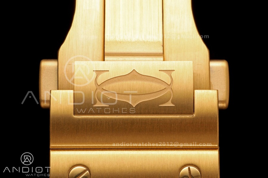 Santos Skeleton YG RICH 1:1 Best Edition Skeleton Dial 9611MC Super Clone  V2