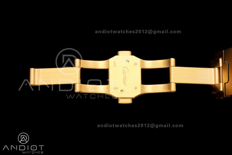 Santos Skeleton YG RICH 1:1 Best Edition Skeleton Dial 9611MC Super Clone  V2