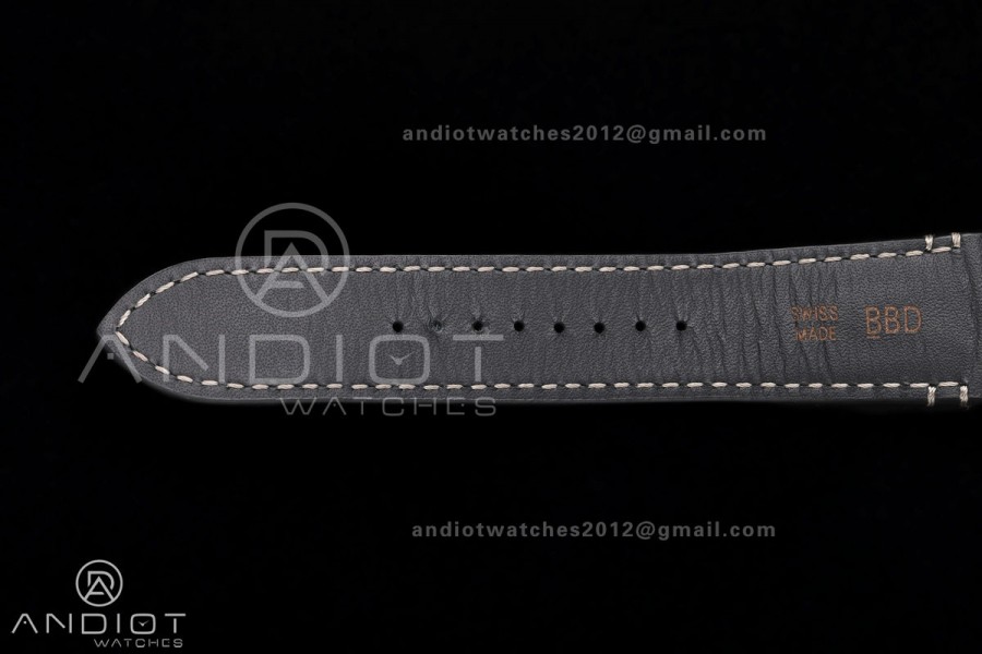 Santos Skeleton PVD RICH 1:1 Best Edition Skeleton Dial on Gray Leather Strap 9612MC Super Clone V2