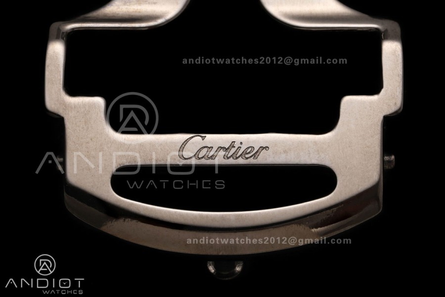 Santos Skeleton PVD RICH 1:1 Best Edition Skeleton Dial on Gray Leather Strap 9612MC Super Clone V2
