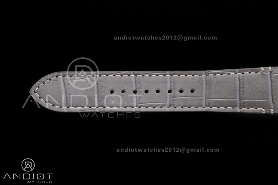 Santos Skeleton RG RICH 1:1 Best Edition Skeleton Dial on Gray Leather Strap 9611MC Super Clone V2