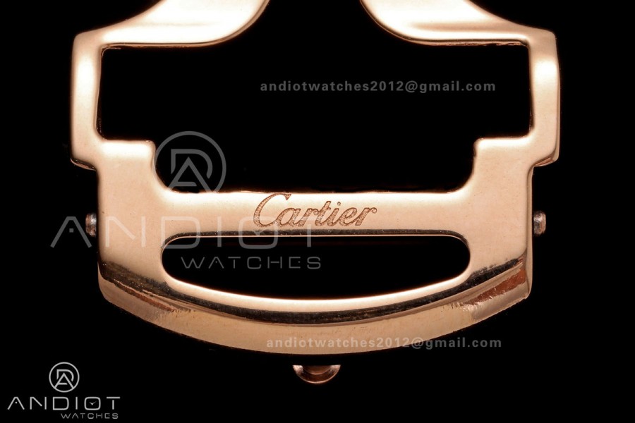 Santos Skeleton RG RICH 1:1 Best Edition Skeleton Dial on Gray Leather Strap 9611MC Super Clone V2