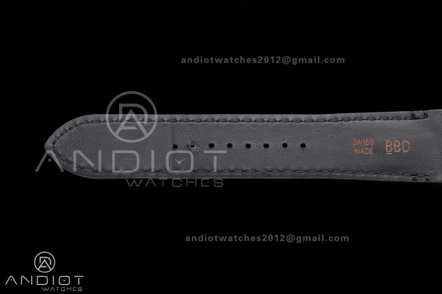 Santos Skeleton YG RICH 1:1 Best Edition Skeleton Dial on Black Leather Strap 9611MC Super Clone V2