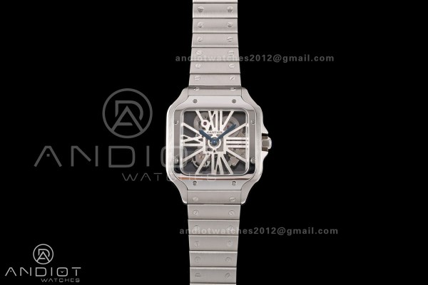 Santos Skeleton SS RICH 1:1 Best Edition Skeleton Dial 9611MC Super Clone V2