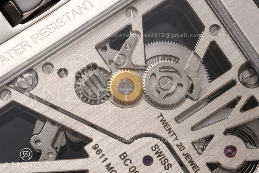 Santos Skeleton SS RICH 1:1 Best Edition Skeleton Dial 9611MC Super Clone V2