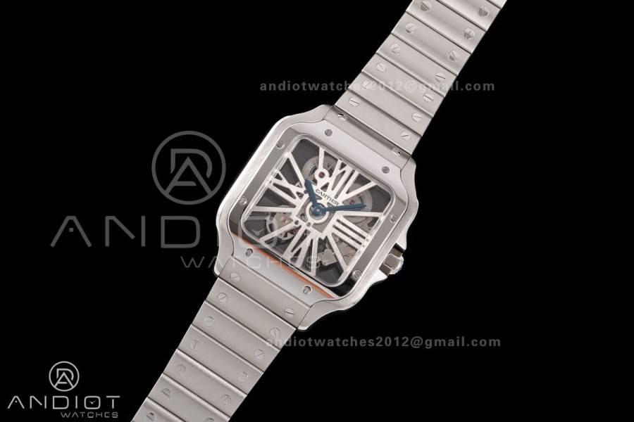 Santos Skeleton SS RICH 1:1 Best Edition Skeleton Dial 9611MC Super Clone V2