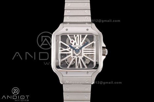 Santos Skeleton SS RICH 1:1 Best Edition Skeleton Dial 9611MC Super Clone V2