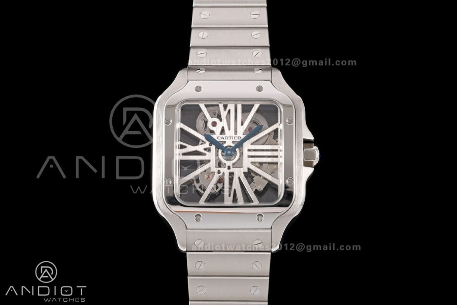 Santos Skeleton SS RICH 1:1 Best Edition Skeleton Dial 9611MC Super Clone V2
