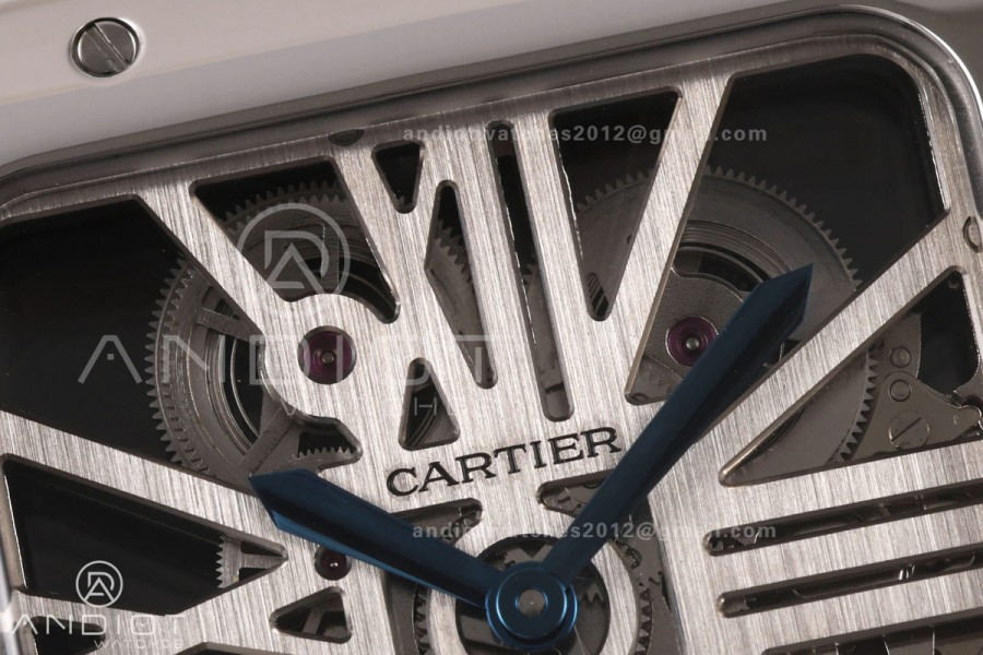 Santos Skeleton SS RICH 1:1 Best Edition Skeleton Dial 9611MC Super Clone V2