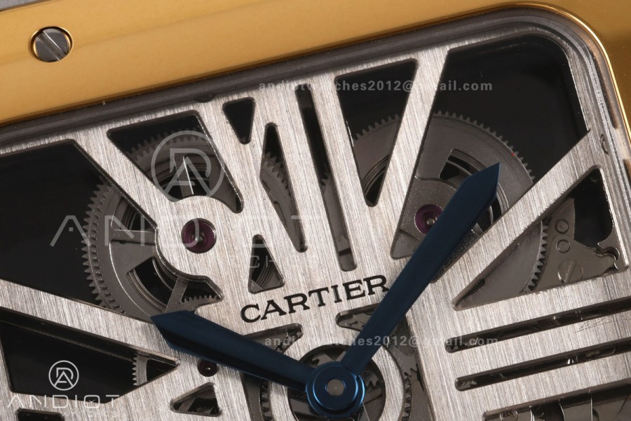 Santos Skeleton SS/YG RICH 1:1 Best Edition Skeleton Dial 9611MC Super Clone  V2