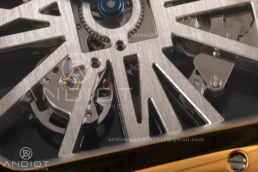 Santos Skeleton SS/YG RICH 1:1 Best Edition Skeleton Dial 9611MC Super Clone  V2