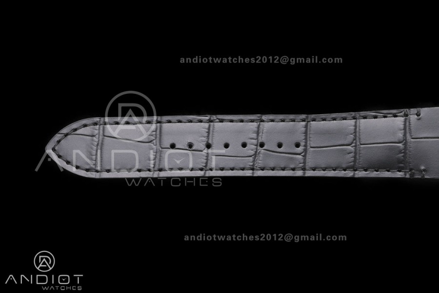 Santos Skeleton SS/YG RICH 1:1 Best Edition Skeleton Dial on Black Leather Strap 9611MC Super Clone V2