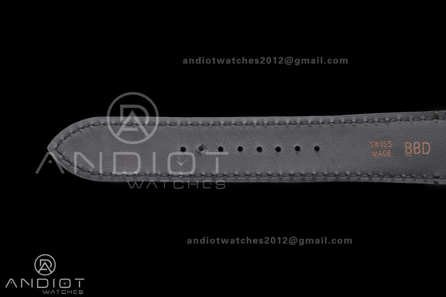 Santos Skeleton SS/YG RICH 1:1 Best Edition Skeleton Dial on Black Leather Strap 9611MC Super Clone V2