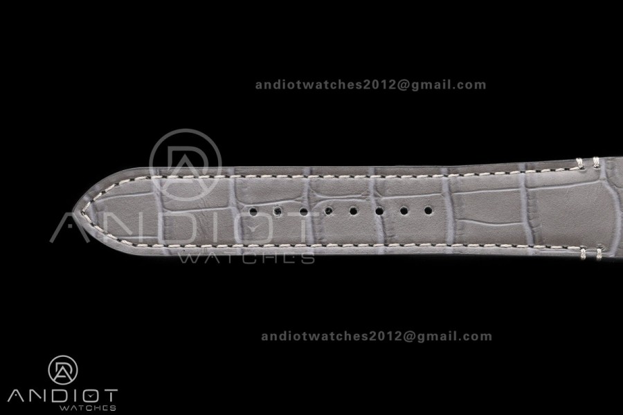 Santos Skeleton SS/PVD RICH 1:1 Best Edition Skeleton Dial on Gray Leather Strap 9611MC Super Clone V2