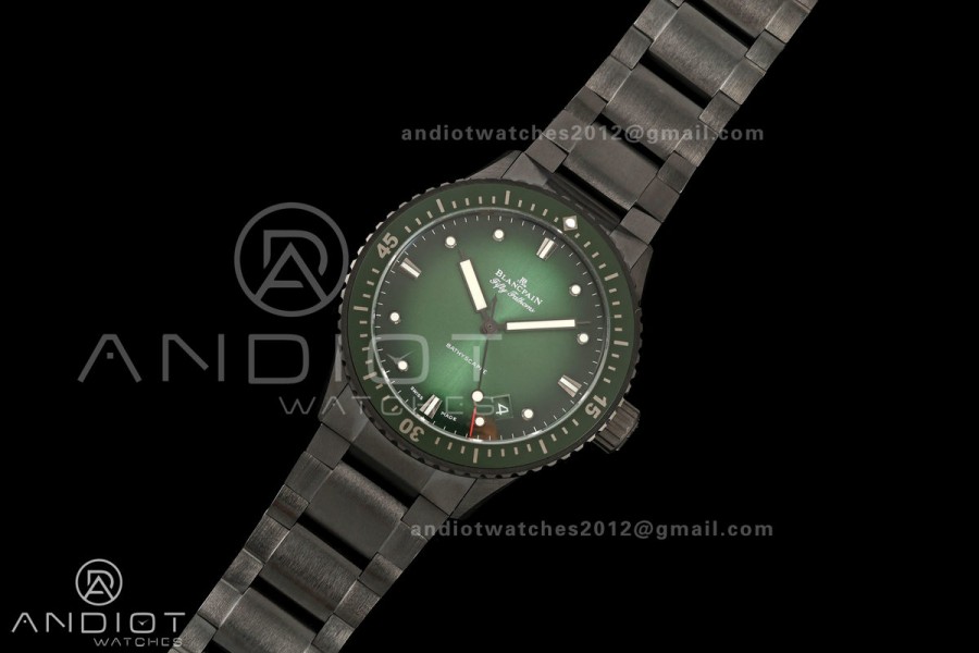 Fifty Fathoms Ceramic DDDF Best Edition Green Dial on Ceramic Bracelet A1315