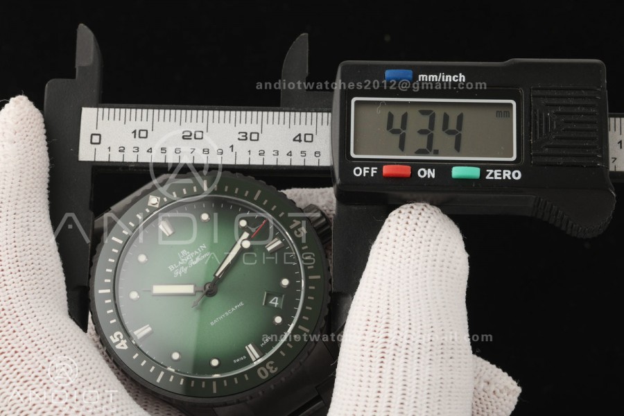 Fifty Fathoms Ceramic DDDF Best Edition Green Dial on Ceramic Bracelet A1315