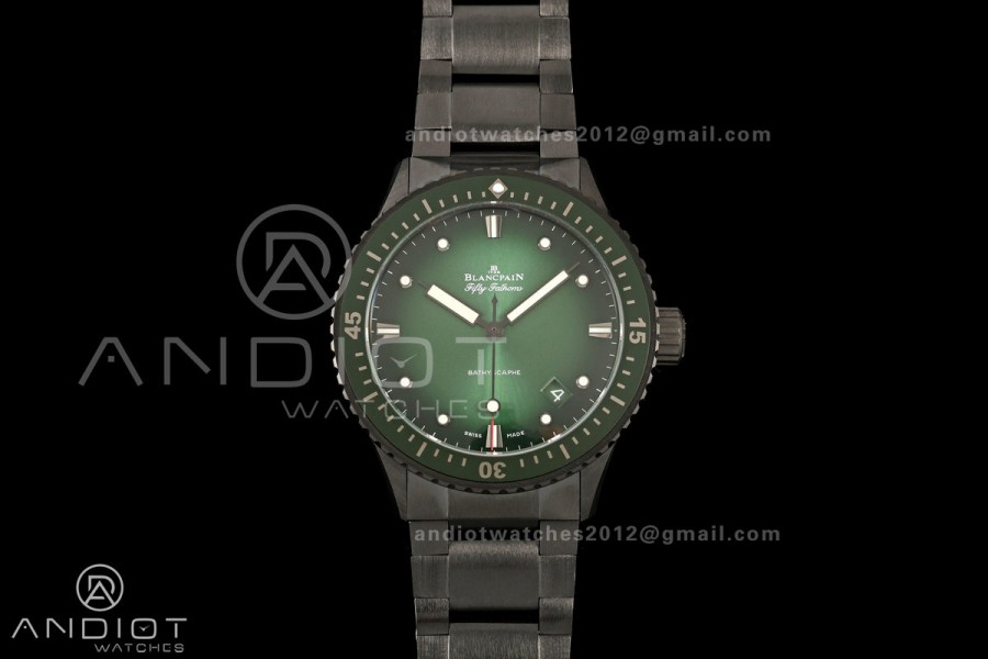 Fifty Fathoms Ceramic DDDF Best Edition Green Dial on Ceramic Bracelet A1315
