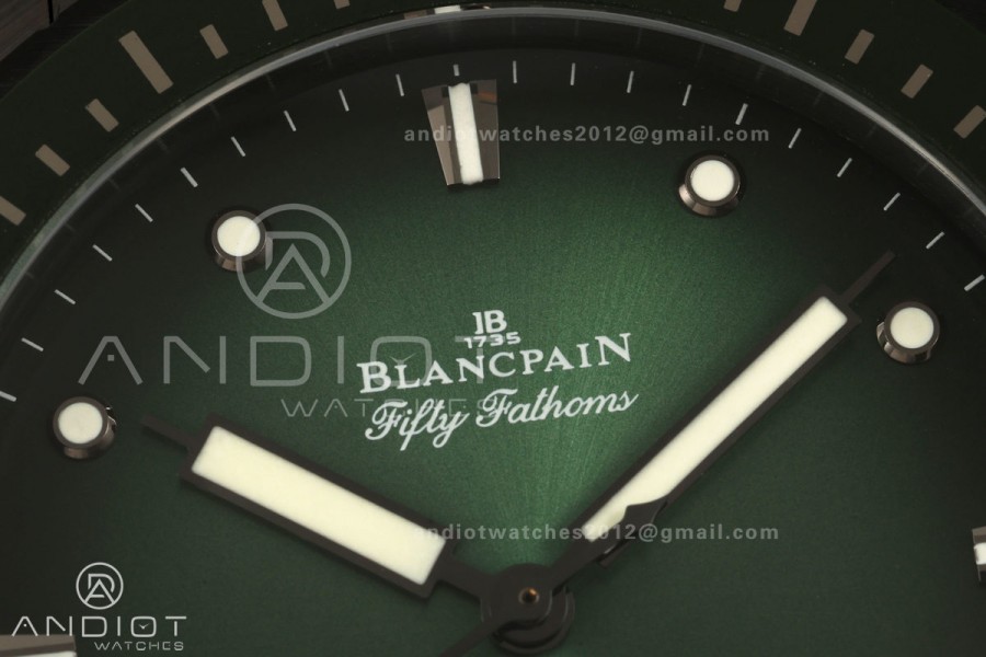 Fifty Fathoms Ceramic DDDF Best Edition Green Dial on Ceramic Bracelet A1315