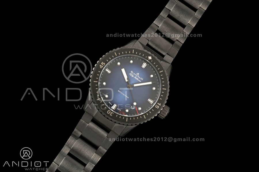 Fifty Fathoms Ceramic DDDF Best Edition Blue Dial on Ceramic Bracelet A1315