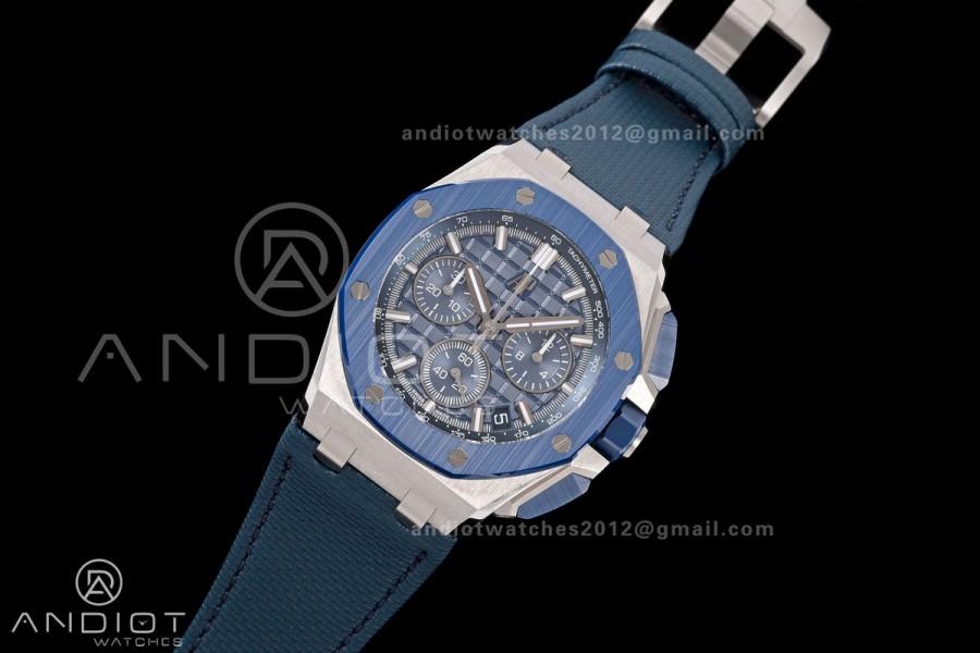 Royal Oak Offshore 26420so Bleu Nuit Nuage 50 DDF 1:1 Best Edition on Blue Calfskin Strap DD4401 Super Clone