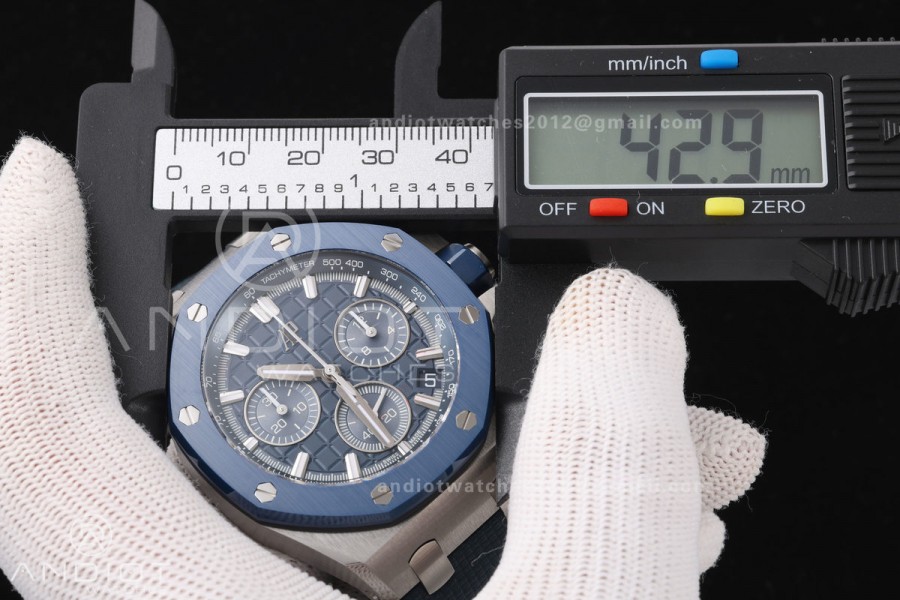 Royal Oak Offshore 26420so Bleu Nuit Nuage 50 DDF 1:1 Best Edition on Blue Calfskin Strap DD4401 Super Clone