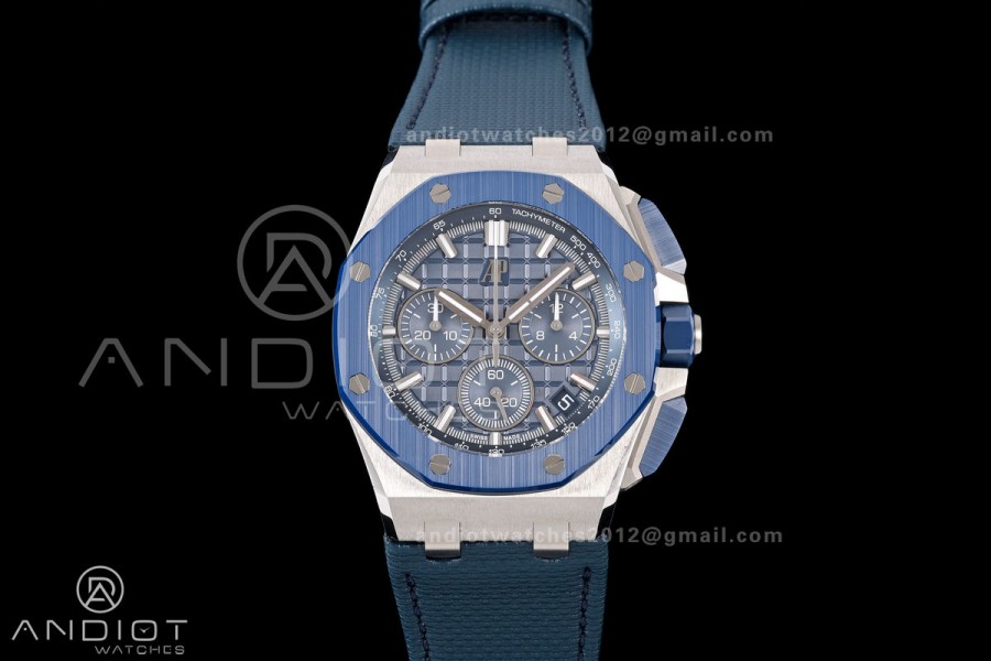 Royal Oak Offshore 26420so Bleu Nuit Nuage 50 DDF 1:1 Best Edition on Blue Calfskin Strap DD4401 Super Clone