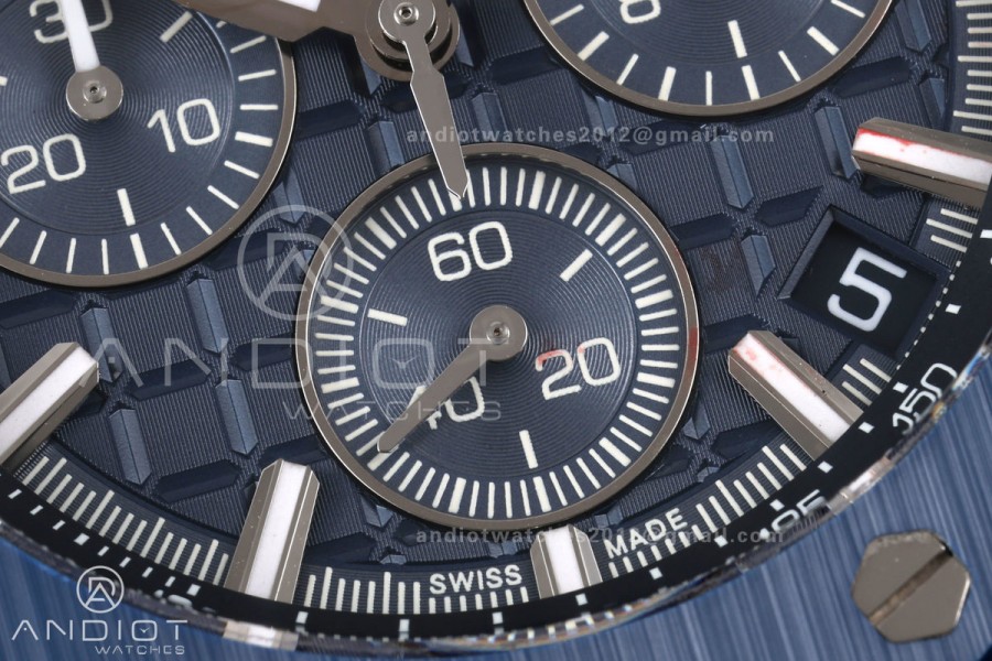 Royal Oak Offshore 26420so Bleu Nuit Nuage 50 DDF 1:1 Best Edition on Blue Calfskin Strap DD4401 Super Clone
