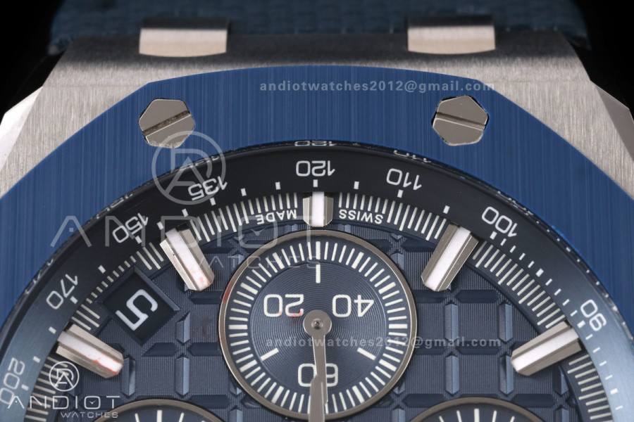 Royal Oak Offshore 26420so Bleu Nuit Nuage 50 DDF 1:1 Best Edition on Blue Calfskin Strap DD4401 Super Clone