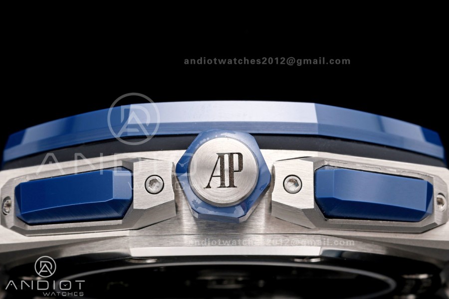 Royal Oak Offshore 26420so Bleu Nuit Nuage 50 DDF 1:1 Best Edition on Blue Calfskin Strap DD4401 Super Clone