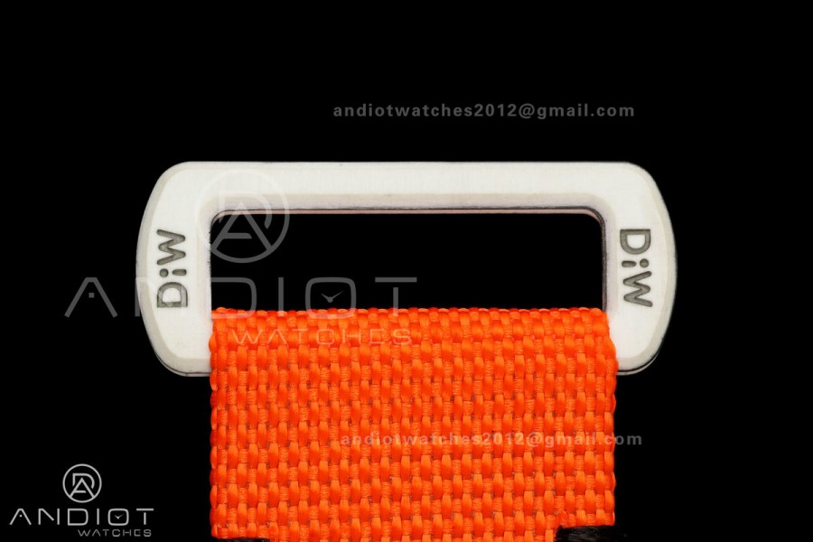 Daytona DIW White Carbon DIWF Best Edition Blue Dial Green Bezel on Orange Nylon Strap SH4130