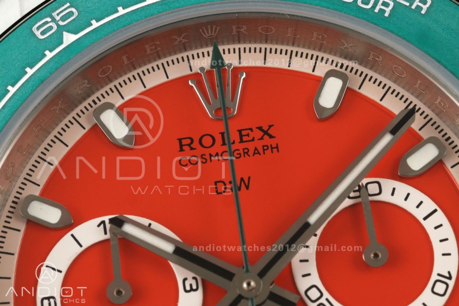 Daytona DIW White Carbon DIWF Best Edition Blue Dial Green Bezel on Orange Nylon Strap SH4130