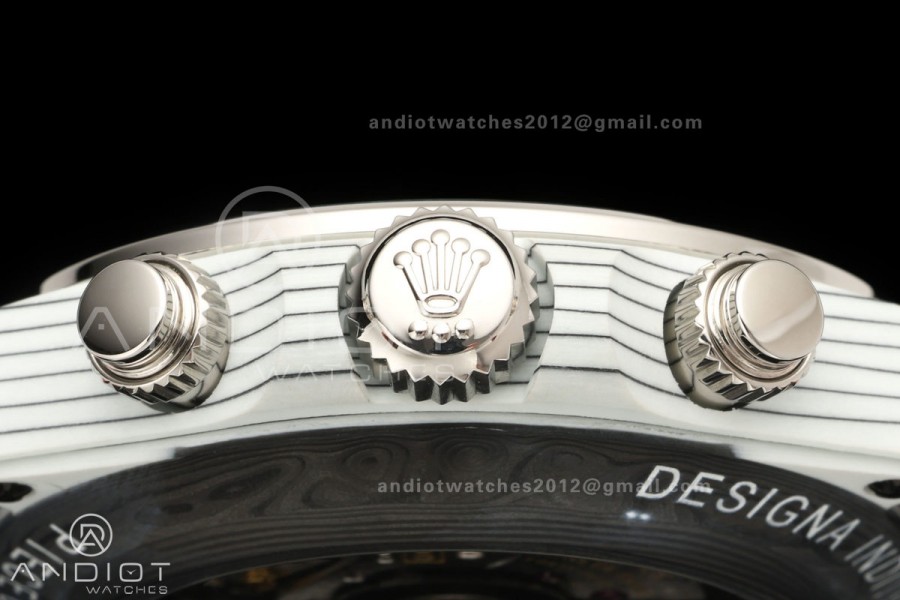 Daytona DIW White Carbon DIWF Best Edition Blue Dial Green Bezel on Orange Nylon Strap SH4130
