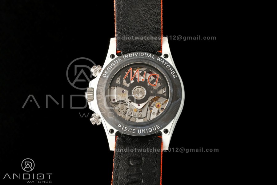 Daytona DIW White Carbon DIWF Best Edition Blue Dial Green Bezel on Orange Nylon Strap SH4130