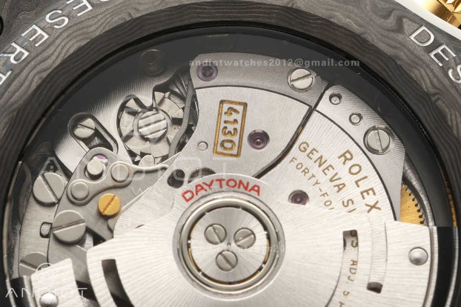 Daytona DIW White Carbon DIWF Best Edition Brown Arabic Dial Black Bezel on Cream Nylon Strap SH4130