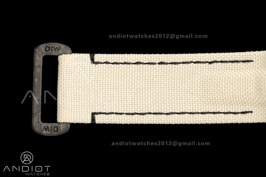 Daytona DIW White Carbon DIWF Best Edition Brown Arabic Dial Black Bezel on Cream Nylon Strap SH4130
