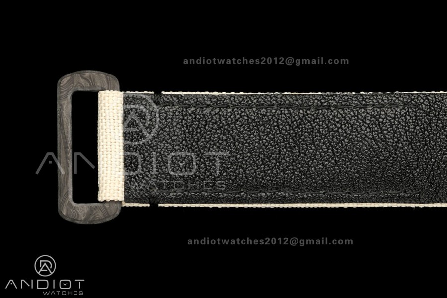 Daytona DIW White Carbon DIWF Best Edition Brown Arabic Dial Black Bezel on Cream Nylon Strap SH4130