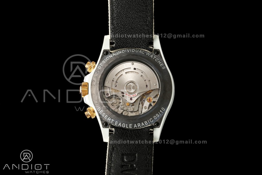 Daytona DIW White Carbon DIWF Best Edition Brown Arabic Dial Black Bezel on Cream Nylon Strap SH4130