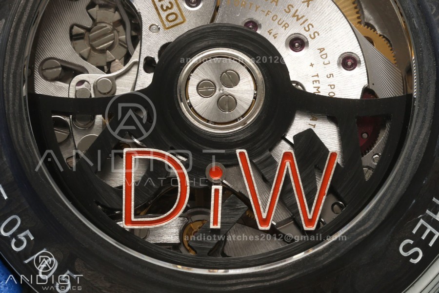Daytona DIW White Carbon DIWF Best Edition Blue Dial Black Bezel on Orange Nylon Strap SH4130