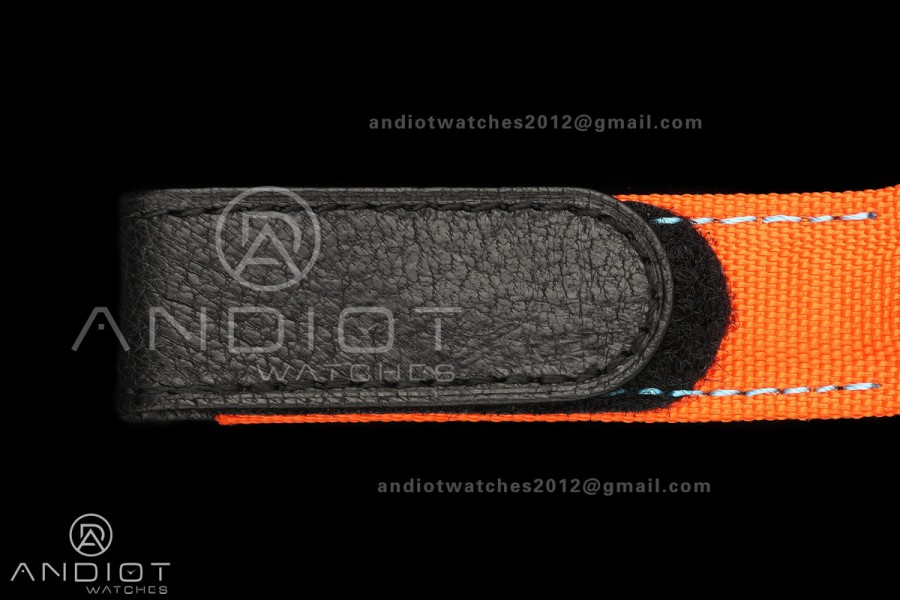 Daytona DIW White Carbon DIWF Best Edition Blue Dial Black Bezel on Orange Nylon Strap SH4130