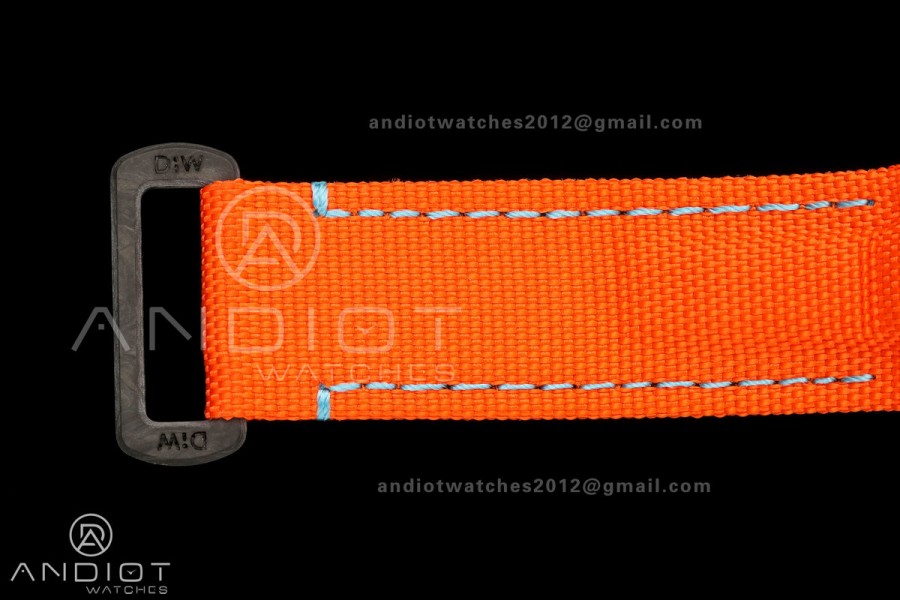 Daytona DIW White Carbon DIWF Best Edition Blue Dial Black Bezel on Orange Nylon Strap SH4130