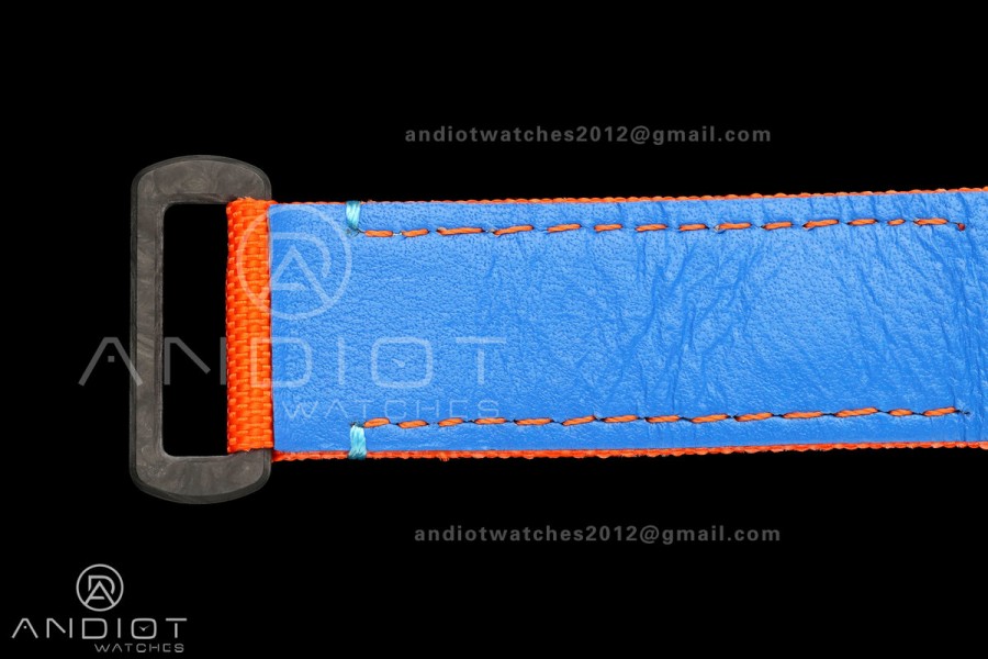 Daytona DIW White Carbon DIWF Best Edition Blue Dial Black Bezel on Orange Nylon Strap SH4130