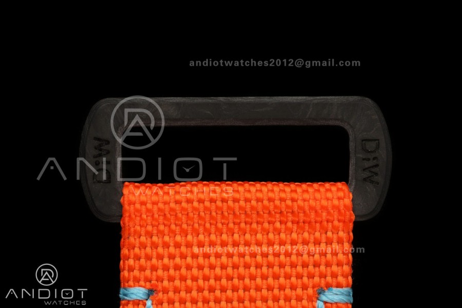 Daytona DIW White Carbon DIWF Best Edition Blue Dial Black Bezel on Orange Nylon Strap SH4130