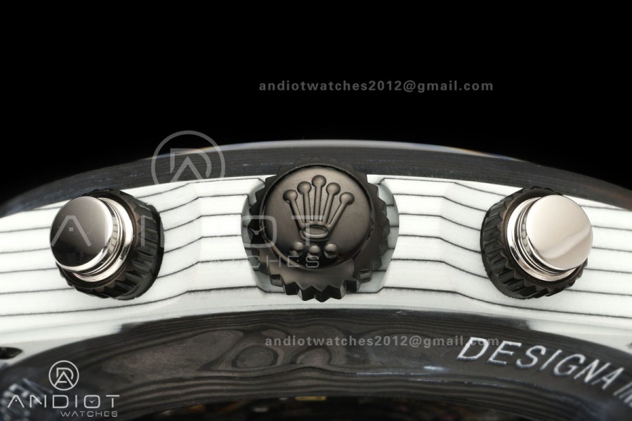 Daytona DIW White Carbon DIWF Best Edition Blue Dial Black Bezel on Orange Nylon Strap SH4130