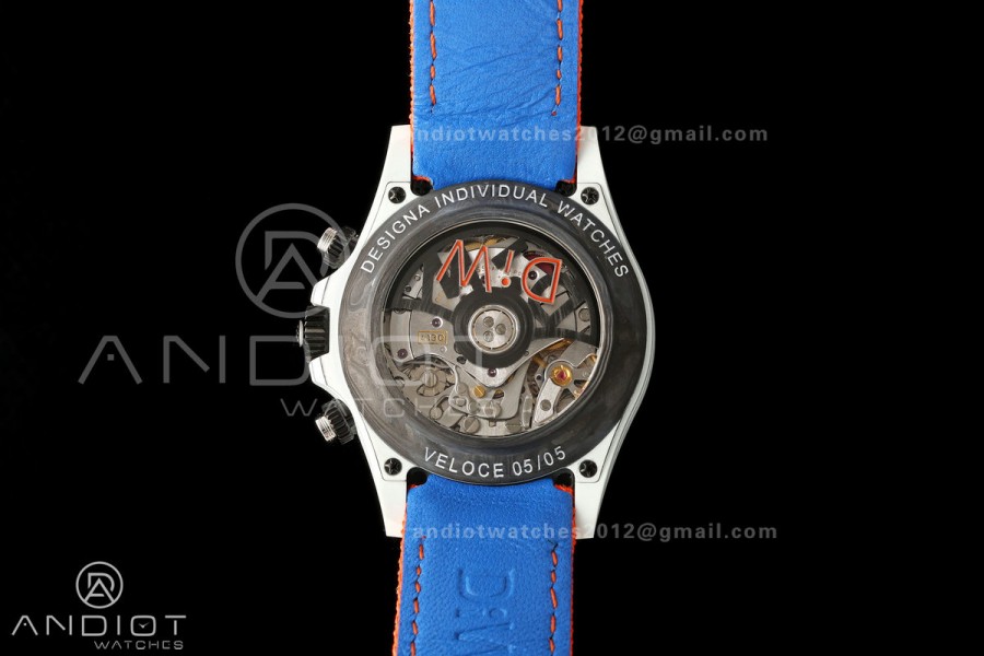 Daytona DIW White Carbon DIWF Best Edition Blue Dial Black Bezel on Orange Nylon Strap SH4130