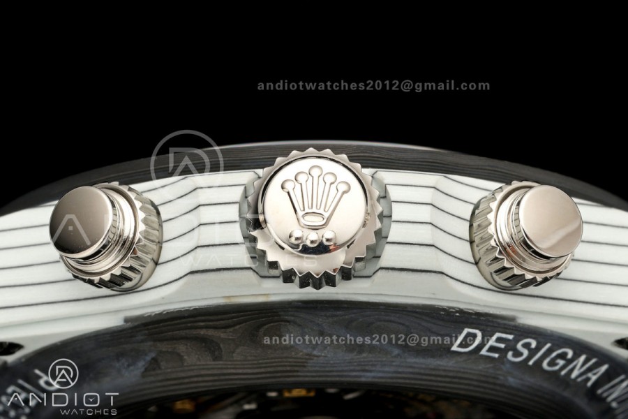 Daytona DIW White Carbon DIWF Best Edition Black Dial Black Bezel on Gray Nylon Strap SH4130