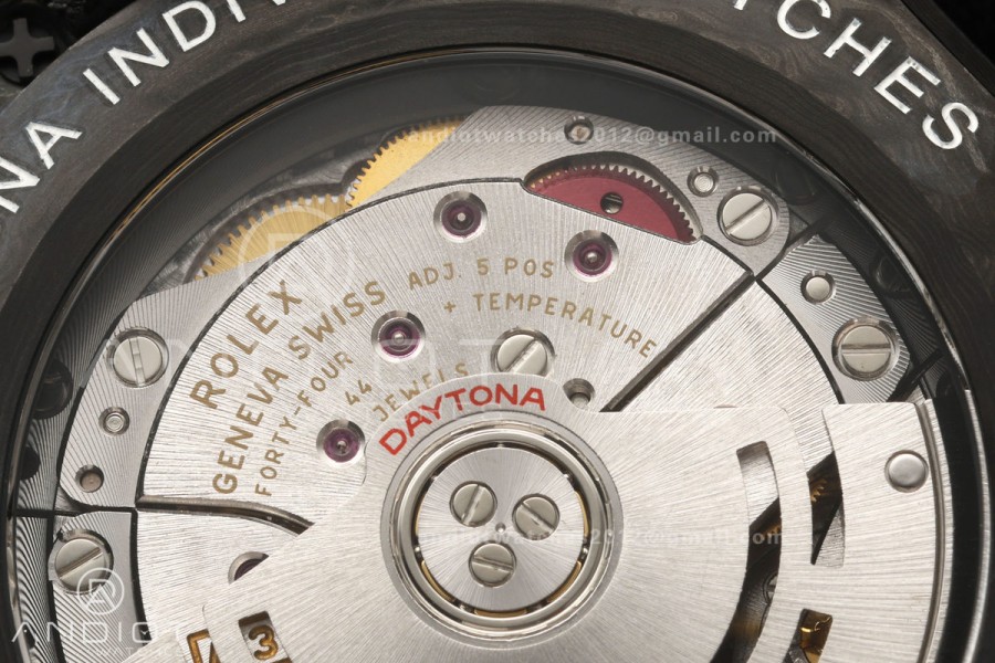 Daytona DIW Black Carbon DIWF Best Edition Carbon Arabic Dial Black Bezel on Gray Nylon Strap SH4130