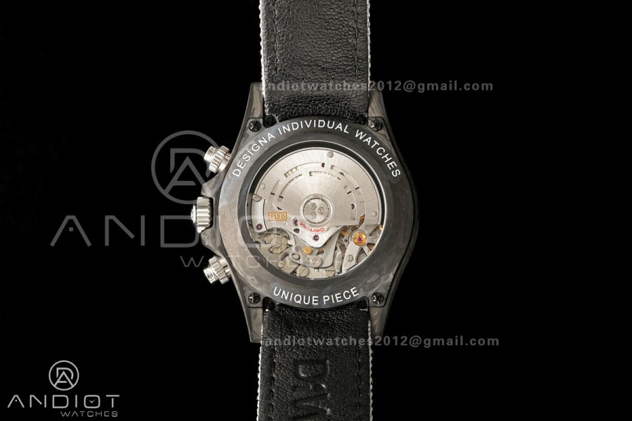 Daytona DIW Black Carbon DIWF Best Edition Carbon Arabic Dial Black Bezel on Gray Nylon Strap SH4130